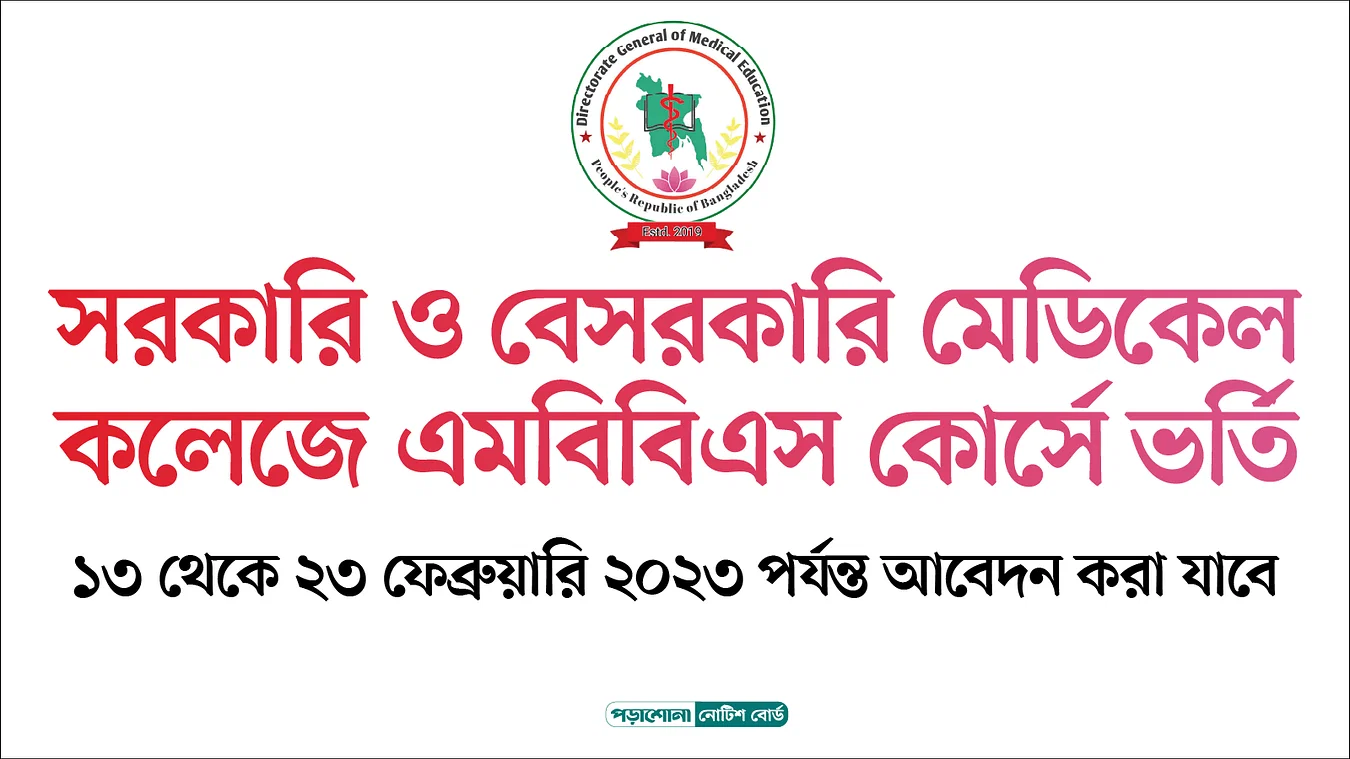 <strong>এমবিবিএস কোর্সে ২০২২-২০২৩ ভর্তি প্রক্রিয়া শুরু</strong>